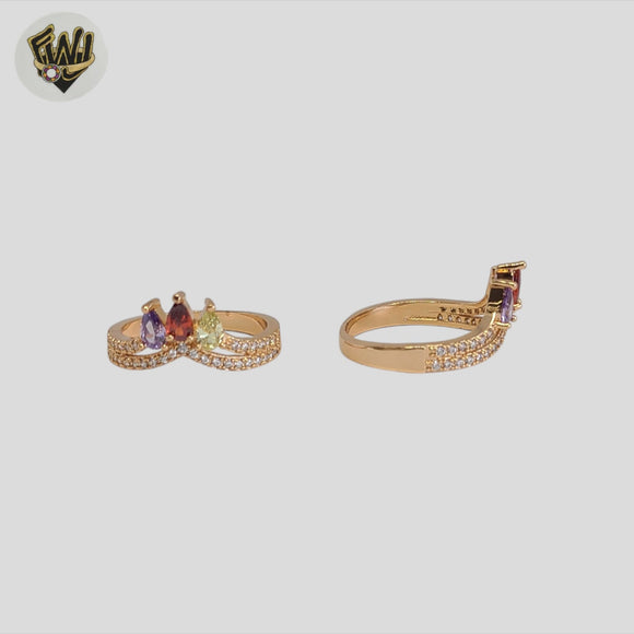 (1-3076-1) Gold Laminate - Zircon Princess Ring - BGO