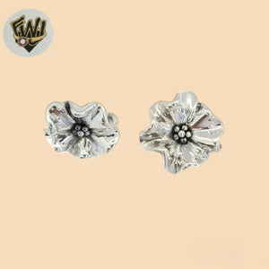 (2-3509) Plata de Ley 925 - Aretes de Flor.