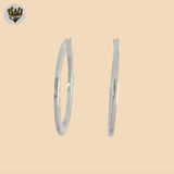 (2-4107) 925 Sterling Silver - Flat Greek Hoops.