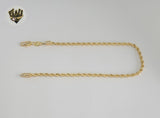 (1-0071) Gold Laminate - 3mm Rope Link Anklet - BGF