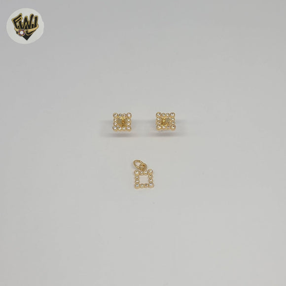 (1-6113) Gold Laminate - Zircon Square Set - BGF