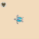 (2-1465) 925 Sterling Silver - Opal Turtle Pendants.