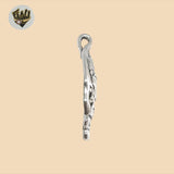 (2-1470) 925 Sterling Silver - Carved Leaf Pendant.