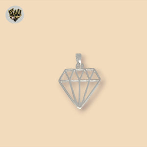 (2-1489) 925 Sterling Silver - Diamond Pendant.