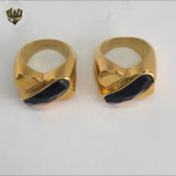 (4-0053-2) Stainless Steel - Stone Ring.