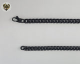 (4-3244) Stainless Steel - 6mm Black Curb Link Chain -