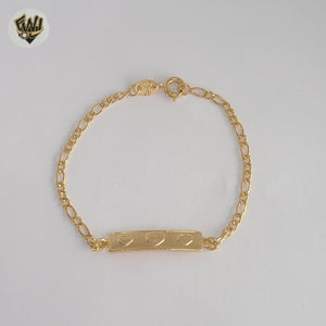 (1-0969) Gold Laminate - 2mm Figaro Link Kids Bracelet  - 6" - BGF