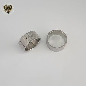 (4-0030-2) Stainless Steel - Carved Ring.