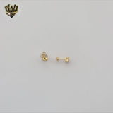 (1-1124-3) Gold Laminate - Kids Zircon Stud Earrings - BGF