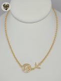 (1-6459-1) Gold Laminate - Rolo Link Charms Necklace - BGF