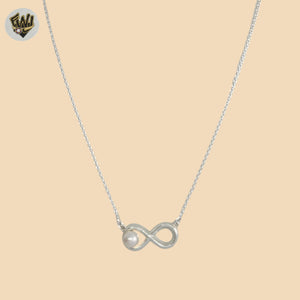 (2-66032-2) 925 Sterling Silver - 1mm Link Infinity Necklace -16".