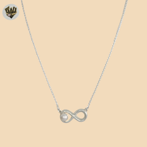 (2-66032-2) 925 Sterling Silver - 1mm Link Infinity Necklace -16