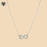 (2-66032-2) 925 Sterling Silver - 1mm Link Infinity Necklace -16".