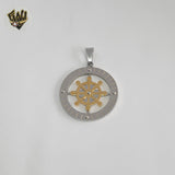 (4-2051) Stainless Steel - Compass Pendants.