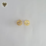 (1-1127-6) Gold Laminate - Evil Eye Earrings - BGF