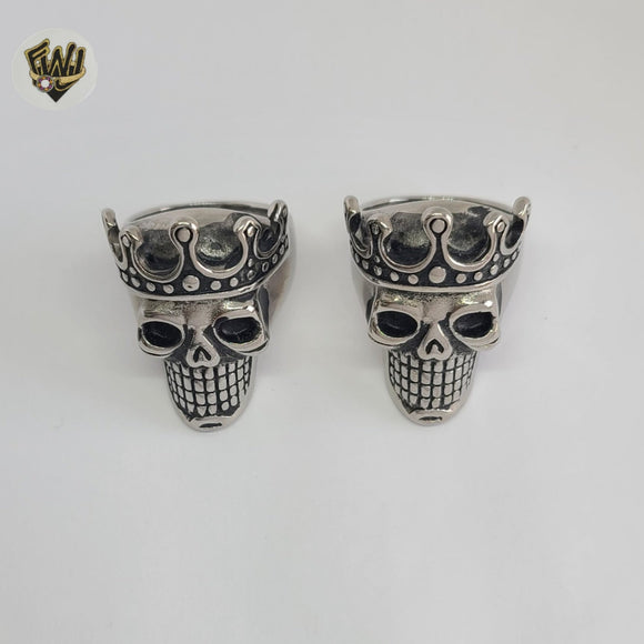 (4-0077) Stainless Steel - King Skull Men Ring.