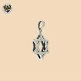 (2-1130) 925 Sterling Silver - Star of David Pendant.