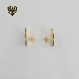 (1-1211-2) Gold Laminate - Heart Long Earrings - BGF