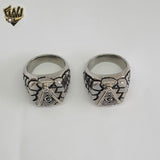 (4-0073-1) Acero Inoxidable - Anillos Hombre Símbolo Masónico.