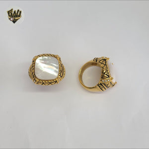 (4-0078) Acero inoxidable - Anillo para hombre con circonitas talladas.