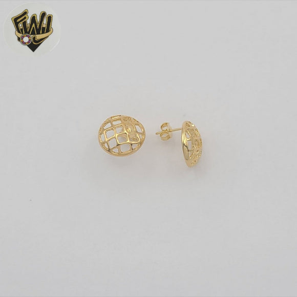 (1-1204-4) Gold Laminate - Round Cut Stud Earrings - BGF