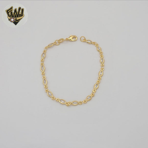 (1-0700) Gold Laminate - 4mm Oval Zircon Bracelet - BGF