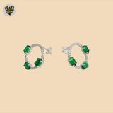 (2-3428) 925 Sterling Silver - Zircon Stud Earrings.