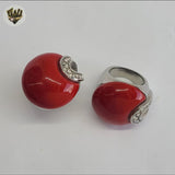 (4-0050-2) Stainless Steel -  Stone Ring.