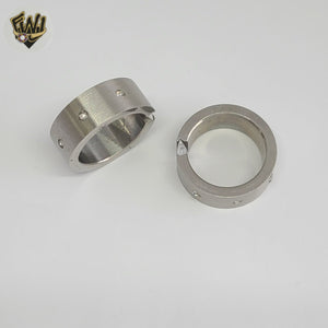 (4-0019) Stainless Steel - Zircon Ring.