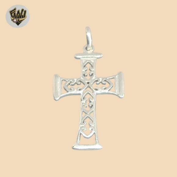 (2-1022) 925 Sterling Silver - Carved Cross Pendants.