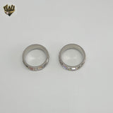 (4-0034) Stainless Steel - Zircon Band Ring.