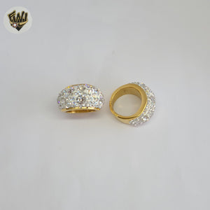 (4-0089) Stainless Steel - Zircon Chunky Ring.