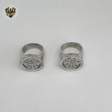 (4-0067-1) Stainless Steel - Hamsa Hand Ring.