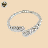 (2-0722) Plata de ley 925 - Brazalete con diseño de 6 mm - 2.1/2"