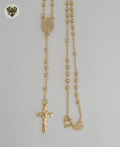 (1-3321-2) Gold Laminate - 2.5mm Guadalupe Rosary Necklace - 16" - BGF