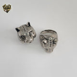 (4-0018-1) Stainless Steel - Tiger Men Ring.