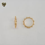 (1-3022-3) Gold Laminate - Beaded  Cross Ring - BGF