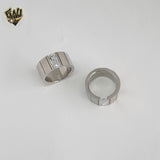 (4-0019-1) Stainless Steel - Zircon Ring.