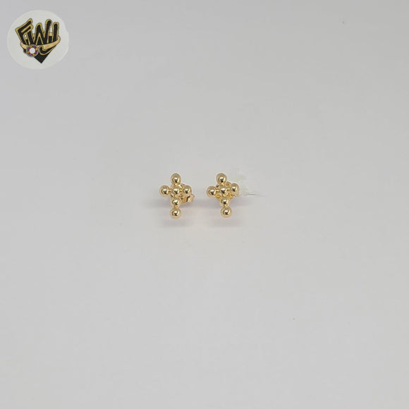 (1-1148-2) Gold Laminate - Stud Cross Earrings - BGF