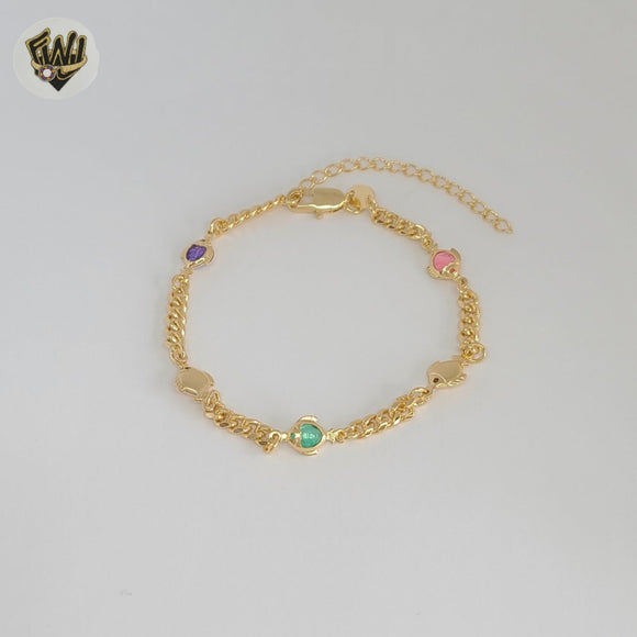 (1-0793) Gold Laminate - 3.5mm Fish Curb Bracelet - BGF