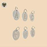 (2-1135) 925 Sterling Silver - Round Letters Pendants.