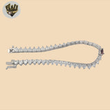 (2-0332-1) 925 Sterling Silver - 5mm Heart Shape Zircon Bracelet.