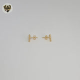 (1-1148-2) Gold Laminate - Stud Cross Earrings - BGF