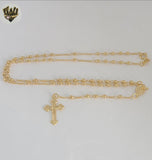 (1-3326-1) Gold Laminate - 2.5mm Miraculous Rosary Necklace - 18" - BGF.