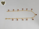 (1-0272) Gold Laminate - 2mm Link Venturina Anklet - 10" - BGF