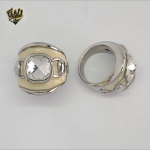 (4-0078) Acero inoxidable - Anillo para hombre con circonitas talladas.