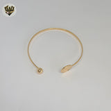 (1-4082) Laminado de oro - Brazalete abierto de circonio de 4,5 mm - BGF