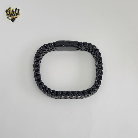 (4-4014) Acero inoxidable - Pulsera de hombre con eslabones curvos de 8 mm - 8,5