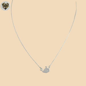 (2-66028) 925 Sterling Silver - 1mm Link Whale Necklace -18".