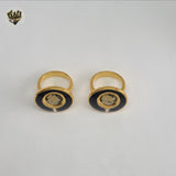 (4-0078) Acero inoxidable - Anillo para hombre con circonitas talladas.